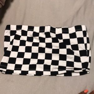 checkered tube top
